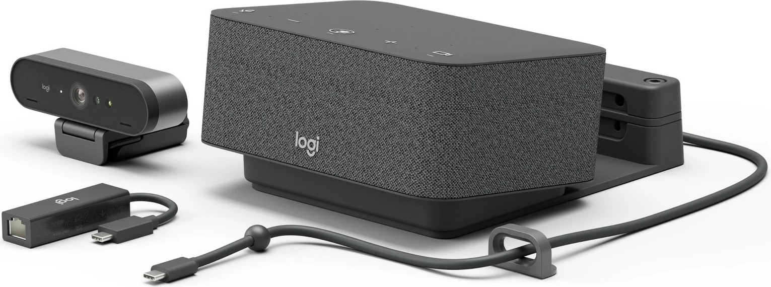 Sistem video konferencimi Logitech Logi Dock Focus Room kit Teams, 4K Ultra HD, 90 fps, 5x, Grafit