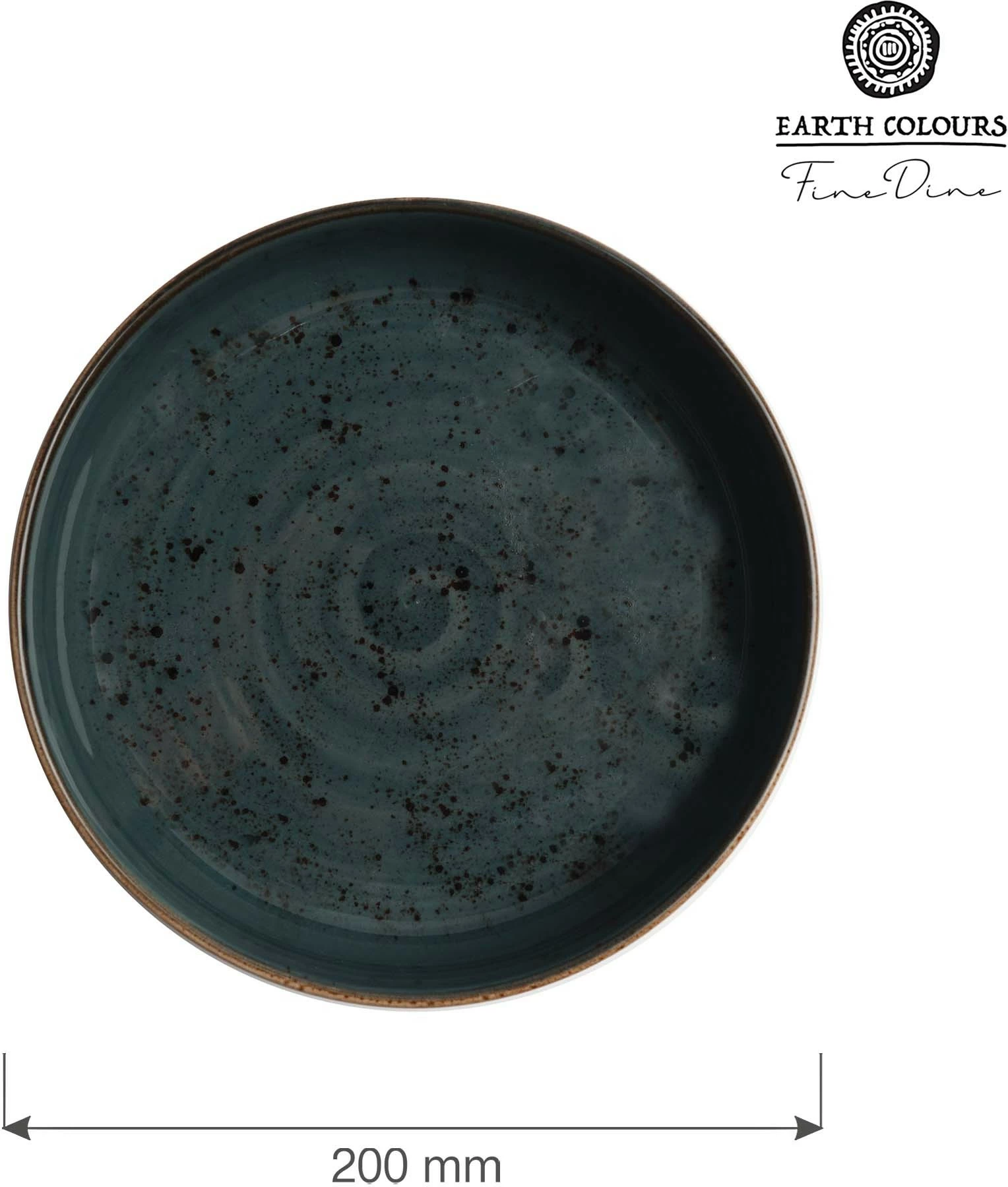 Tas i cekët Fine Dine Arando 200 mm, gri, set 4 copë