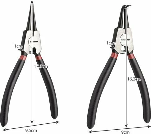 Pincë për unaza Seger Falon-Tech Bigstren 22159, set 4 copë, të zeza