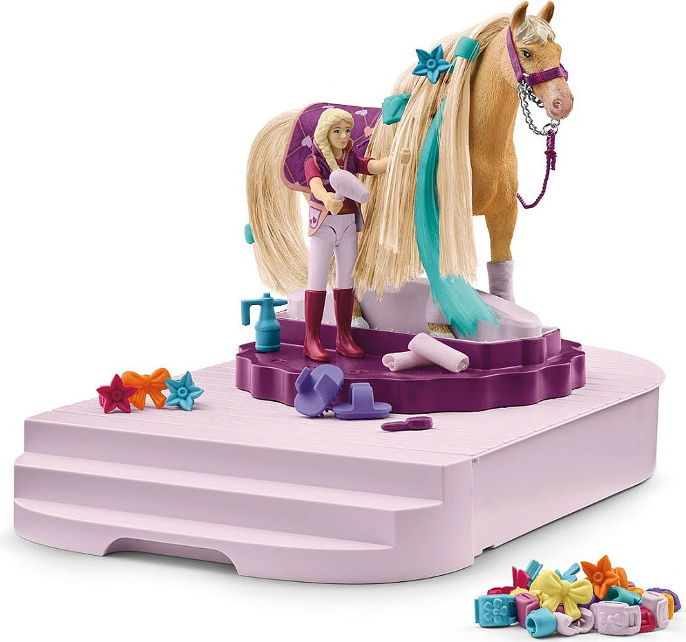 Set lodër Schleich Sofia's Beauties Pferdepflege Station 42617, stacion kujdesi për kuaj, shumëngjyrësh