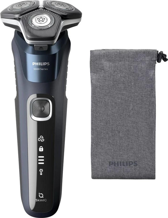 Makinë rroje Philips SHAVER Series 5000 S5885/10, me trimmer, e zezë/blu