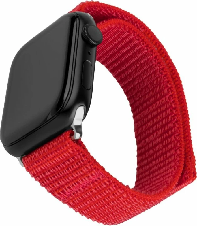 Rrip sportiv Fixed Sporty Strap për Apple Watch 42/44/45mm, 160-210 mm, najlon, kuqe