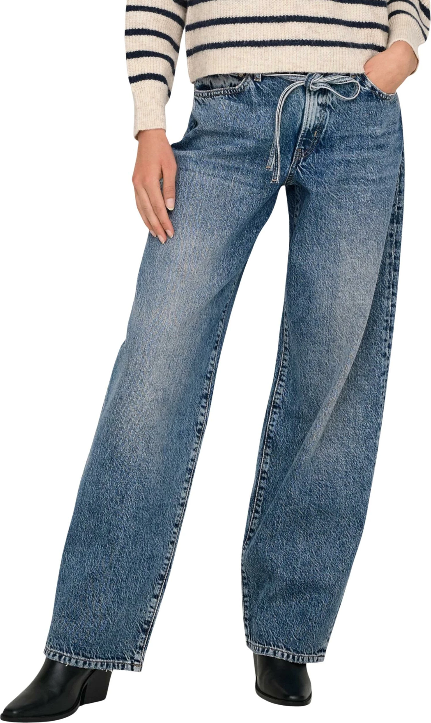 Xhinse për femra Only ONLGIANNA MW Straight DOT450, denim i çelët