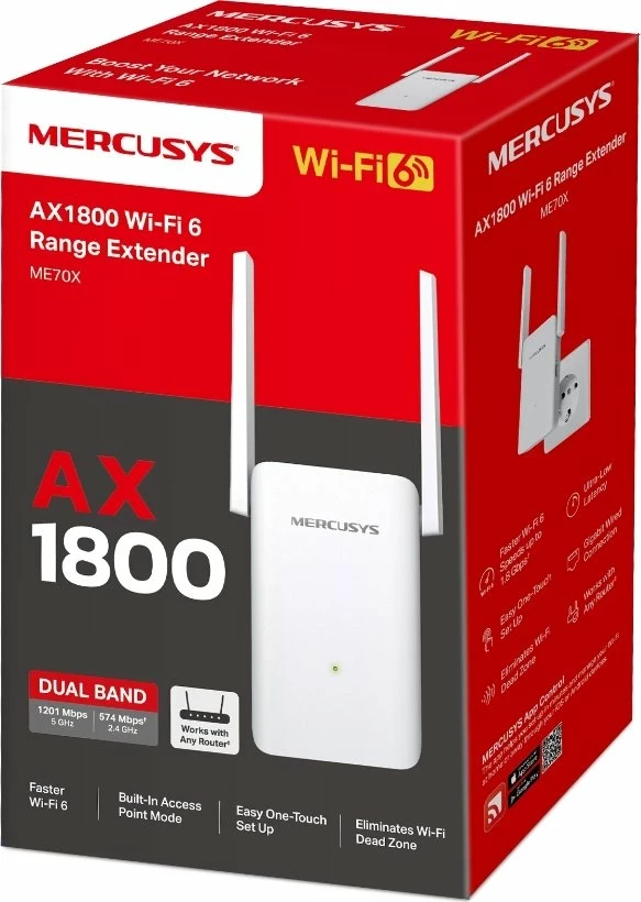 Përmirësues sinjali Wireless Mercusys AX1800 ME70X, Wi-Fi 6