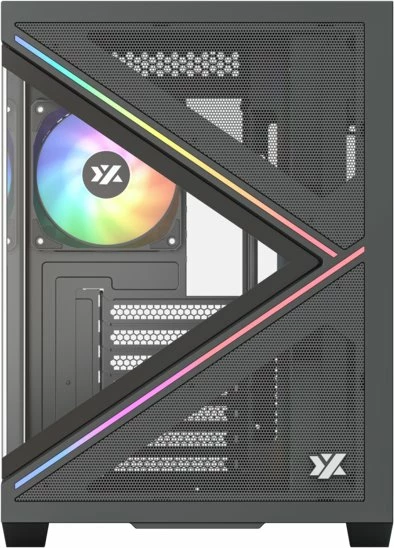 Kasë XYZ PC GEAR Qubex X-CS-QUBEX-B Midi Tower ATX, xham i temperuar, 4x ventilatorë ARGB 120mm, USB Type-C, e zezë