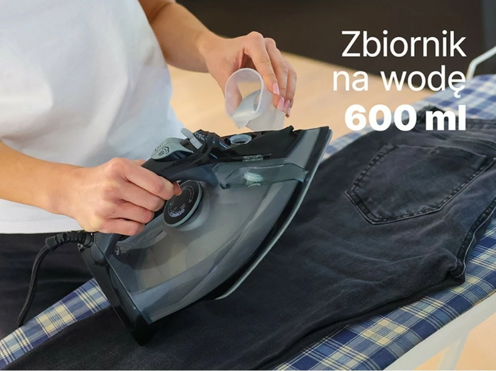 Hekur me avull, Lafe, GlidePro LAFZEL47582, 2600W, shollë qeramike, depozitë 600 ml, i zi