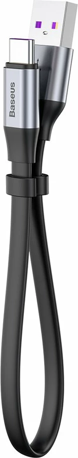Kabllo USB-C Baseus Simple CATMBJ-BG1, 23cm, 40W, e zezë/argjendtë