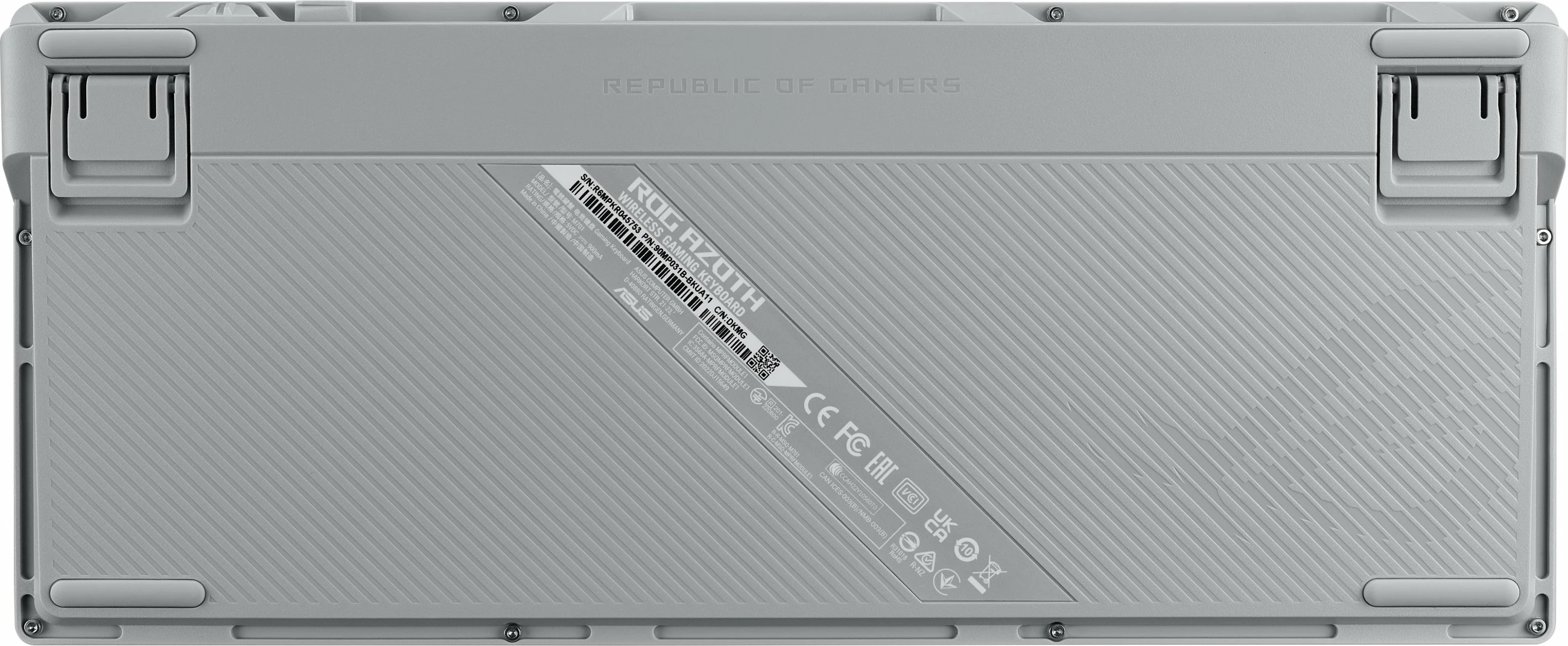 Tastierë mekanike ASUS ROG Azoth, 75%, RGB, Wired & Wireless, OLED, QWERTZ, e bardhë