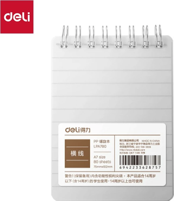 Deli Notes A7 Me Spirale 80Fl 1/4 Lpa780