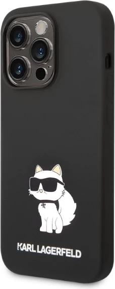 Mbështjellës silikon Karl Lagerfeld Choupette për iPhone 14 Pro Max, i zi