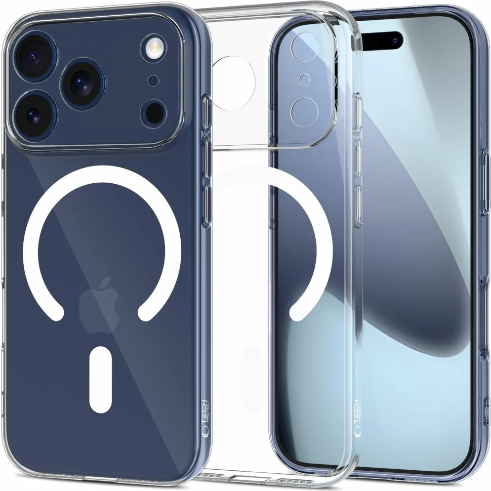 Mbështjellës Tech-Protect FlexAir MagSafe për iPhone 17 Pro, transparent, 1 copë