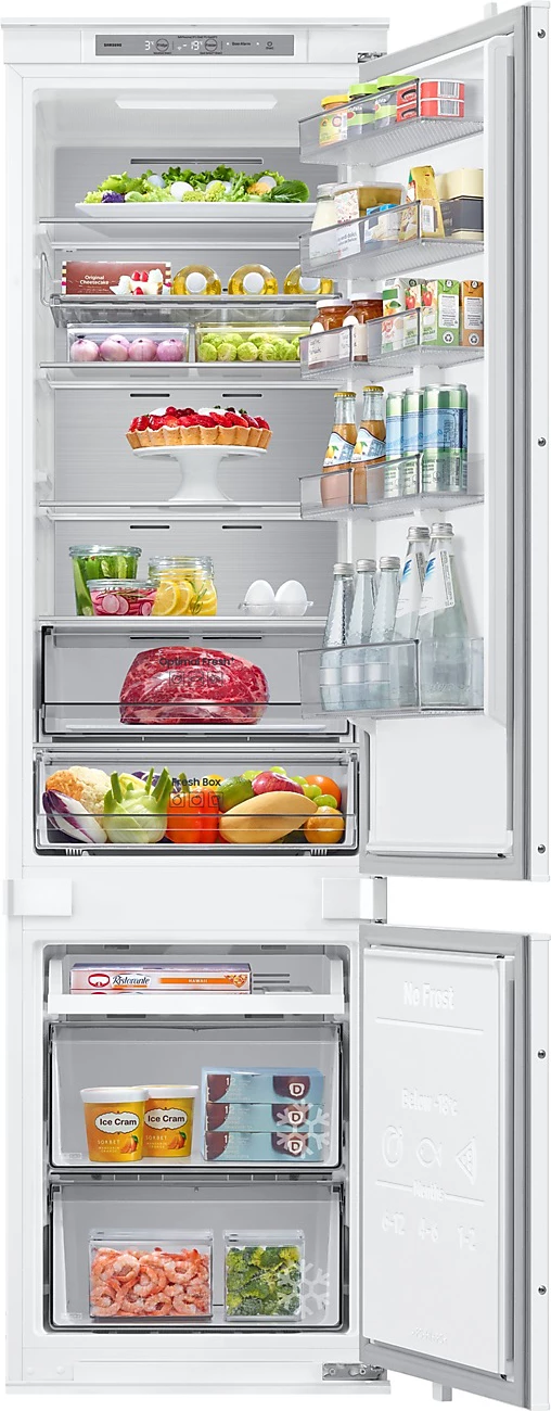 Frigorifer i integruar, Samsung BRB80F30AES0EO, 193.5 cm / 54 cm, ngrirës poshtë, klasa energjie E, i bardhë