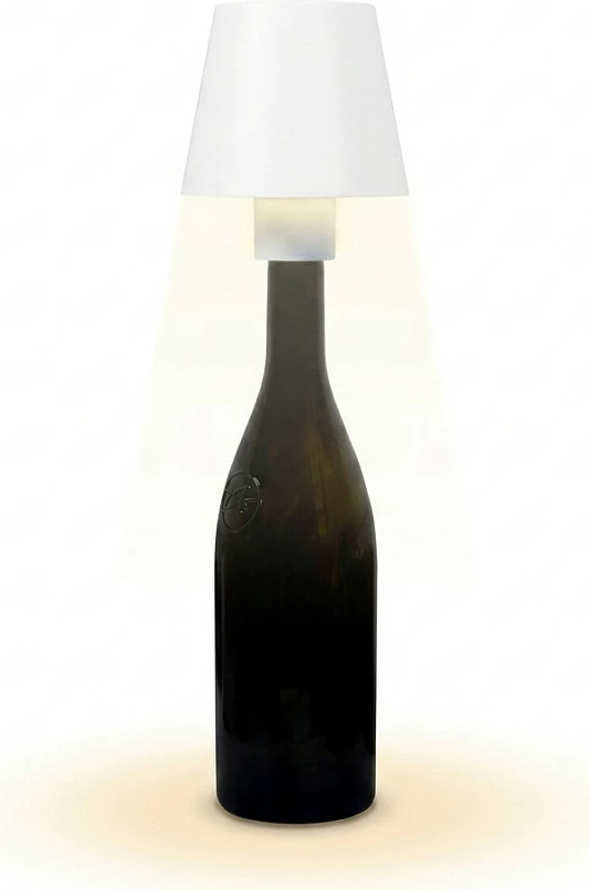 Llambë tavoline LED Synergy21 për shishe, me bateri, IP54, dimmable, e bardhë