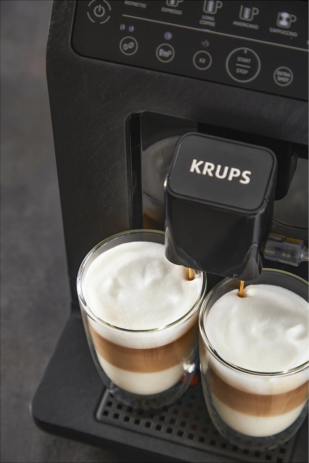 Aparat kafeje fully-automatik Krups Evidence ECOdesign, me mulli të integrum, 260 g, 2 filxhana, Slate