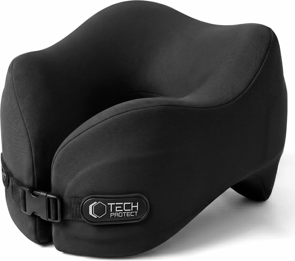 Jastëk udhëtimi për qafë Tech-Protect ComfortRest me memory foam, set 3 pjesë, i zi