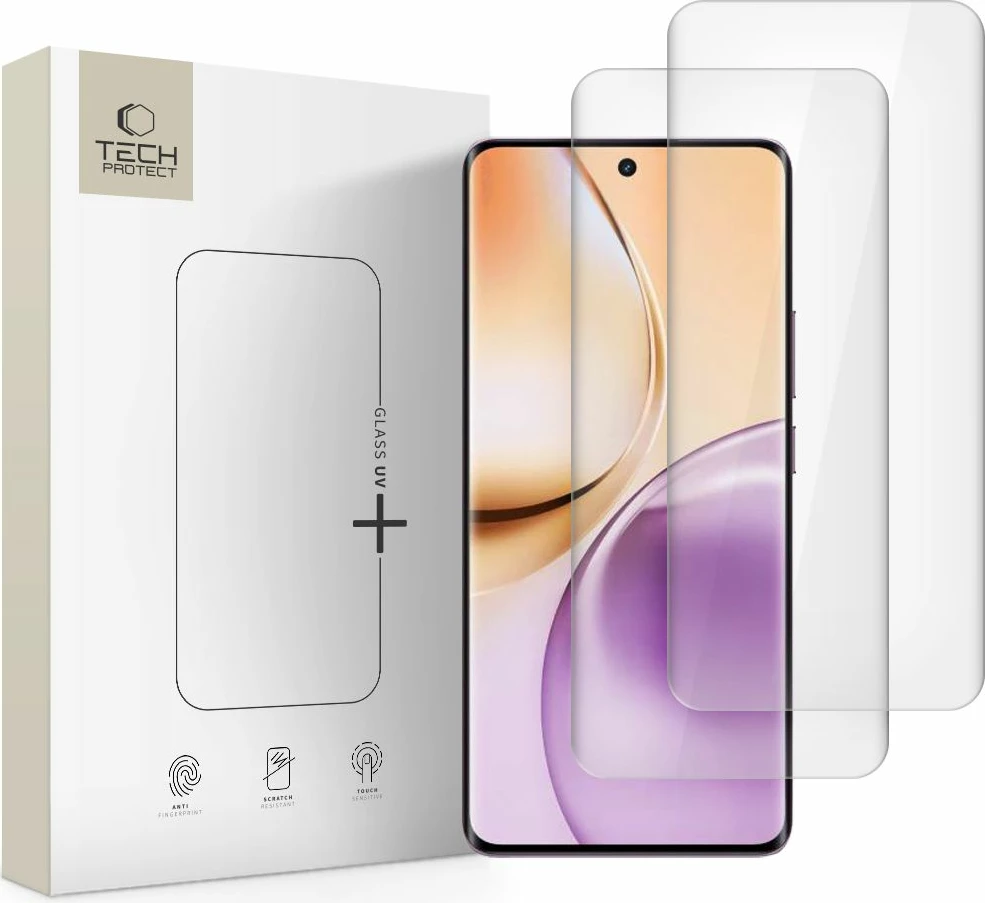 Xham mbrojtës Tech-Protect Glass UV+ për Realme 14 Pro 5G, 2 copë, Transparent
