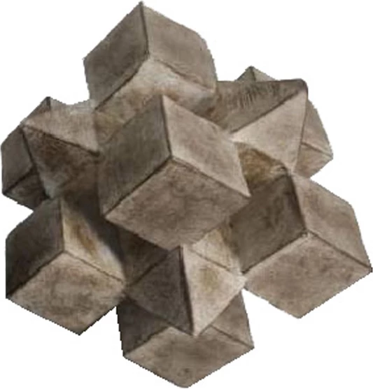 Dekor 3D kube nyje, polirezine, natyrale, 20x20x20cm