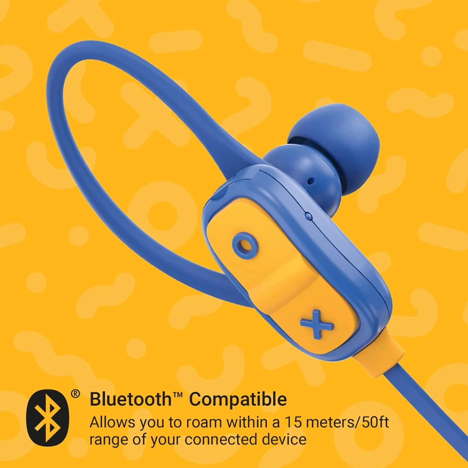 Kufje Jam Audio Live Large Bluetooth in-ear, IPX4, 7 orë bateri, blu/verdhe