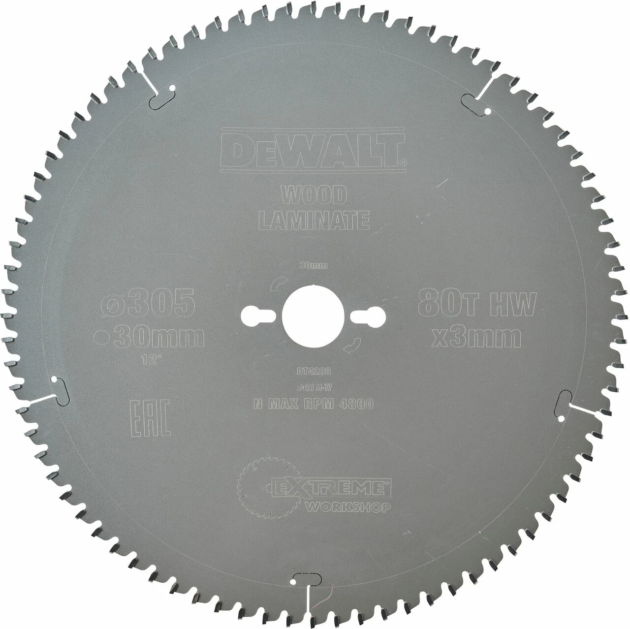 Disk sharrë rrethore Dewalt DT4288 305mm, 80 dhëmbë, vrimë 30mm