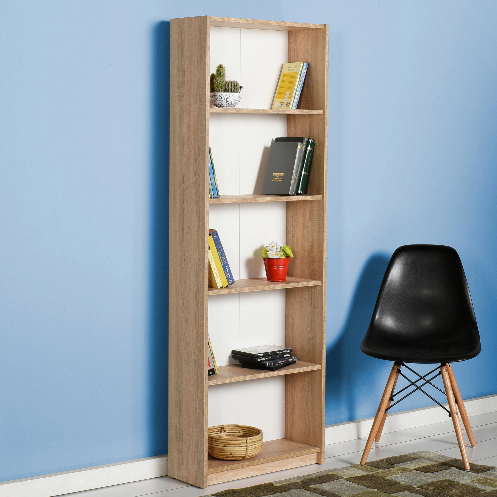 Raft librash Hanah Home, Ktp-350-Ss-1, ngjyrë sonomo