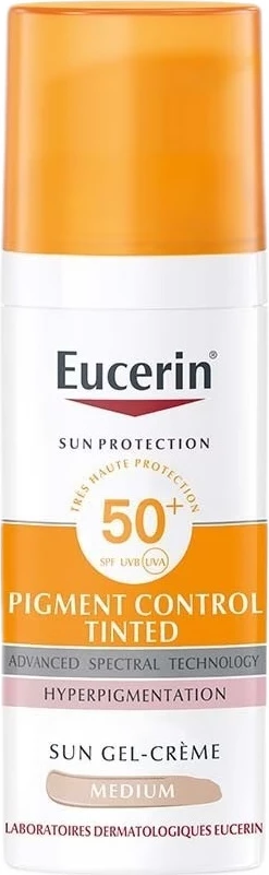 Krem për fytyrë me SPF, Eucerin Sun Pigment Control Tinted SPF50+ për femra Medium 50ml