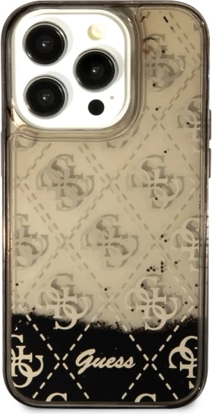 Mbështjellës Guess GUHCP14LLC4PSGK për iPhone 14 Pro 6.1", Liquid Glitter 4G, i zi