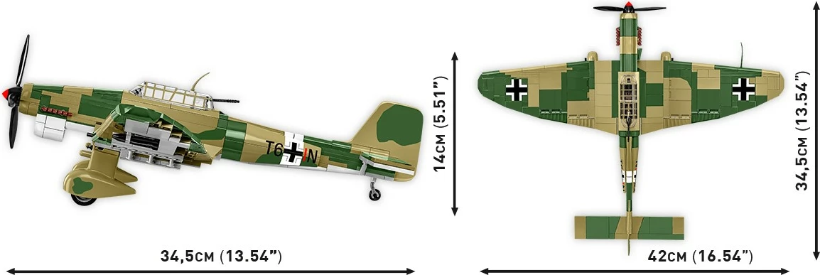 Set blloqesh Cobi Klocki Junkers Ju 87 B-2, 525 pjesë, Kamuflazh tropikal
