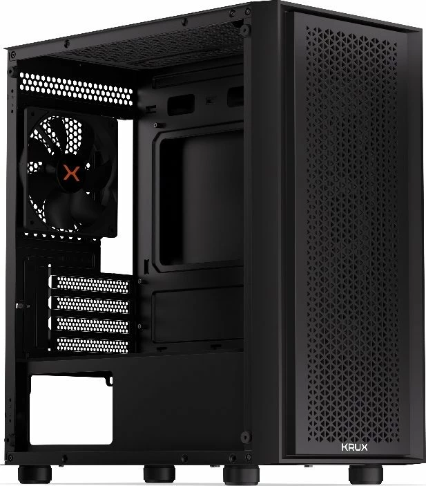 Kasë Krux Scor KRXD002 Cube Tower microATX/Mini-ITX me xham të kalitur, e zezë