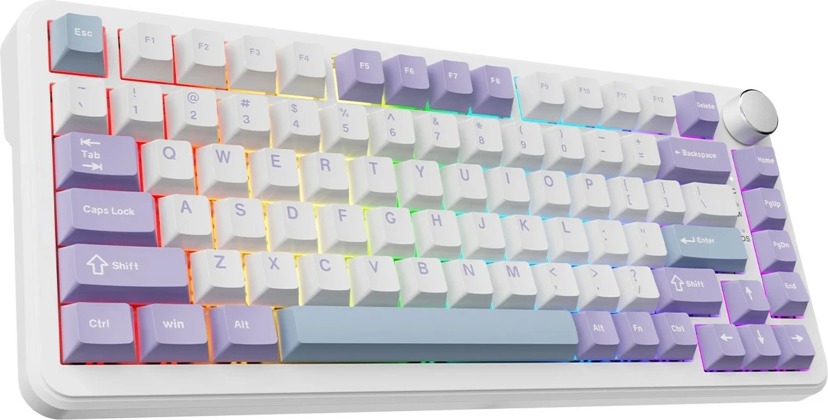 Tastierë mekanike Ajazz AK820 MAX, 75%, 82 taste, Magnetic Switch, RGB, USB-C, gri-vjollcë