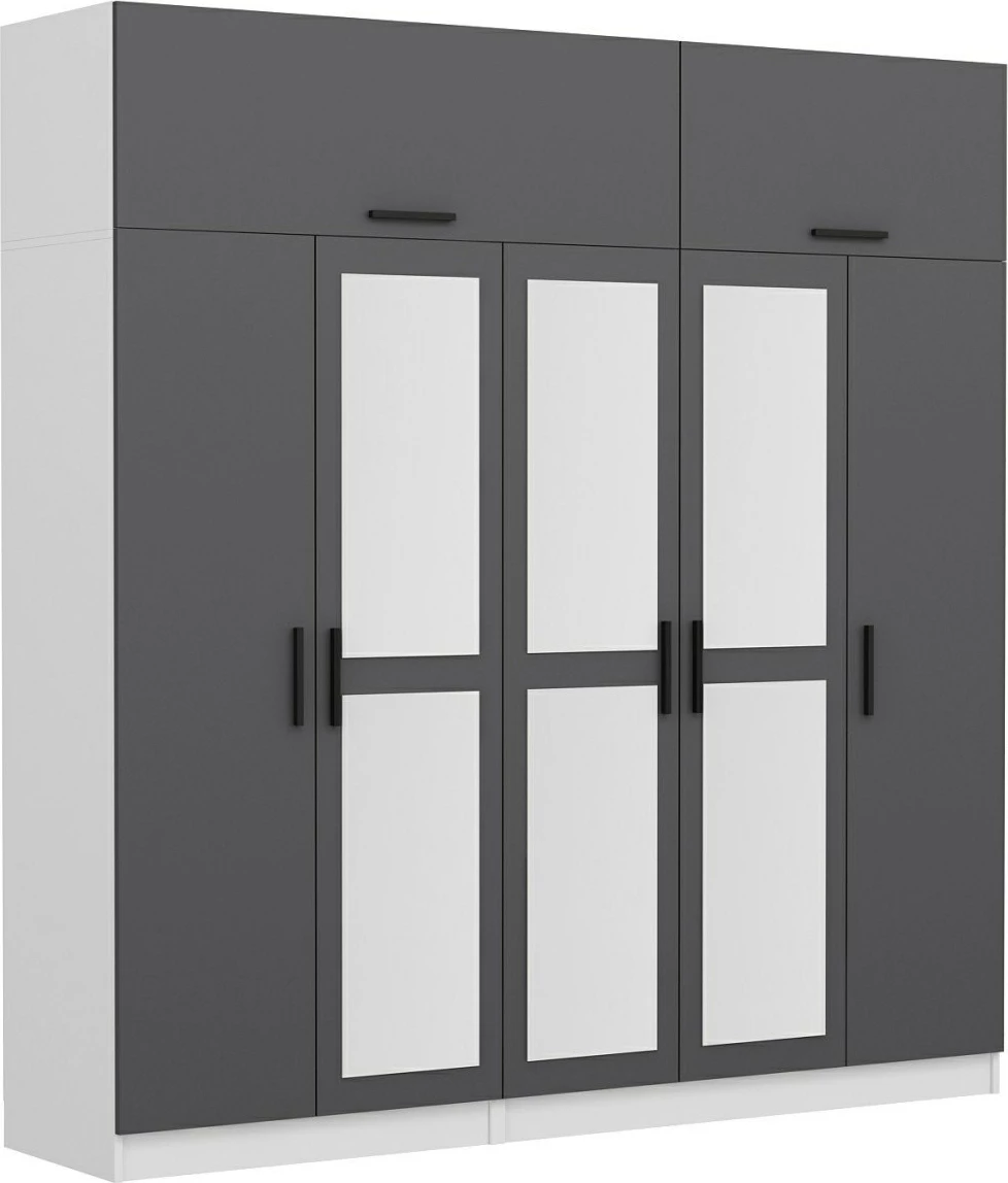 Dollap garderobe Skye Decor, ngjyrë antracit, Kale - 5158