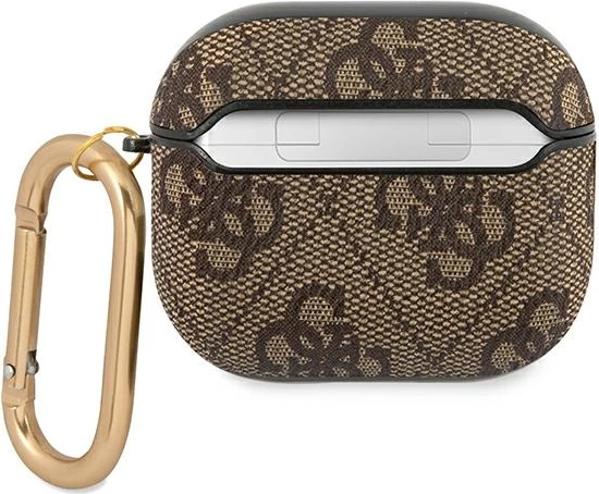 Mbështjellës Guess GUA34GSMW për AirPods 3, 4G Script Metal Collection, Kafe