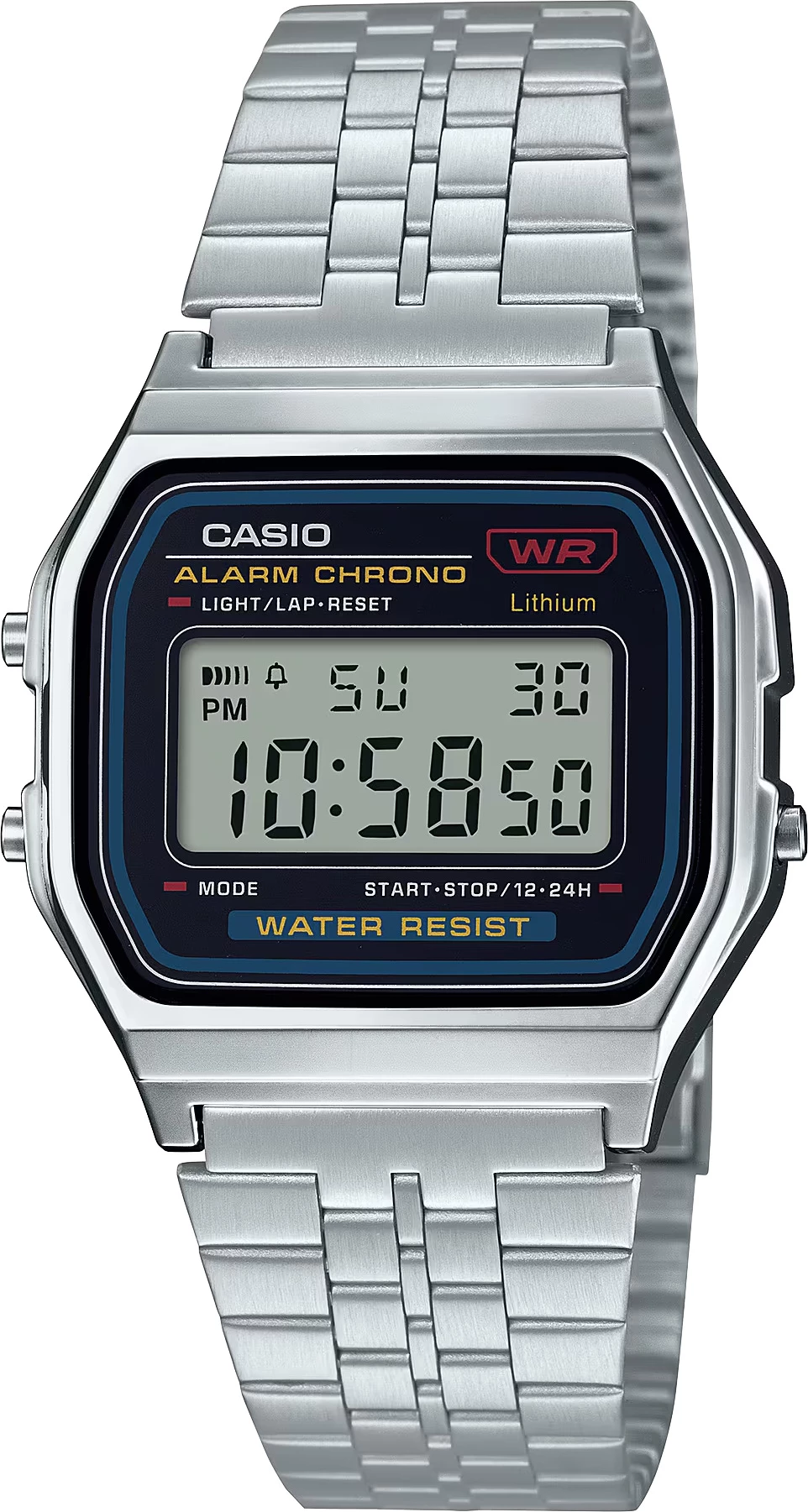 Orë dore Casio A159WA-N1, e argjendtë
