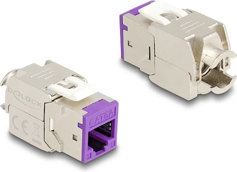 Modul Keystone DeLOCK RJ45 Cat.6A tool-free, set 10 copë, vjollcë