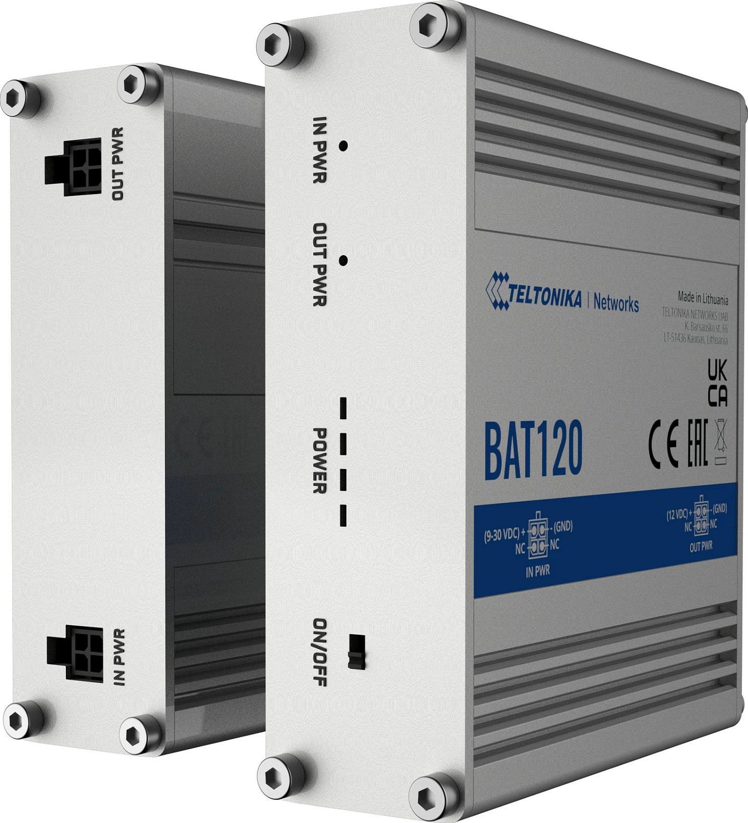 UPS Teltonika BAT120, bateri rezervë DC 22W, Li-Ion 2.3Ah, stainless steel