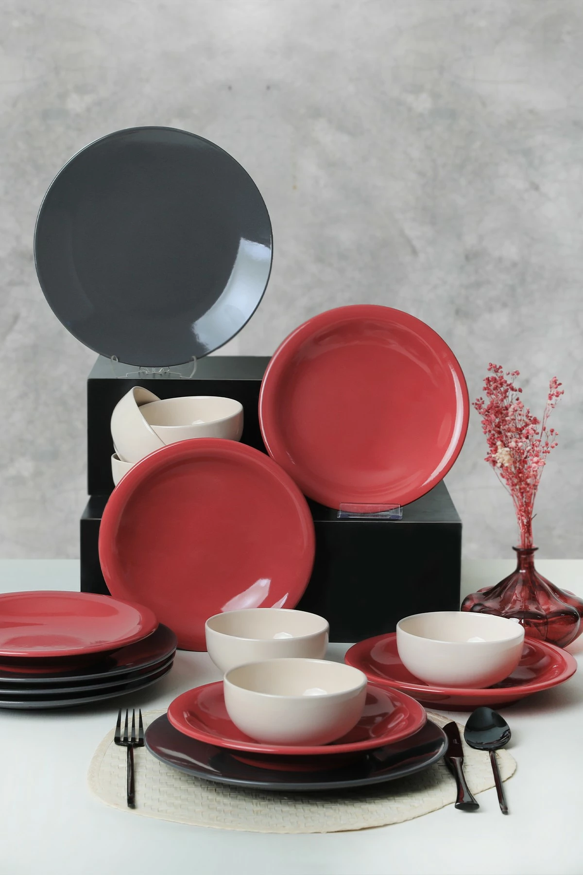 Set enësh për drekë, qeramikë, 18 copë, Hermia Concept, X0001509100000000000000000