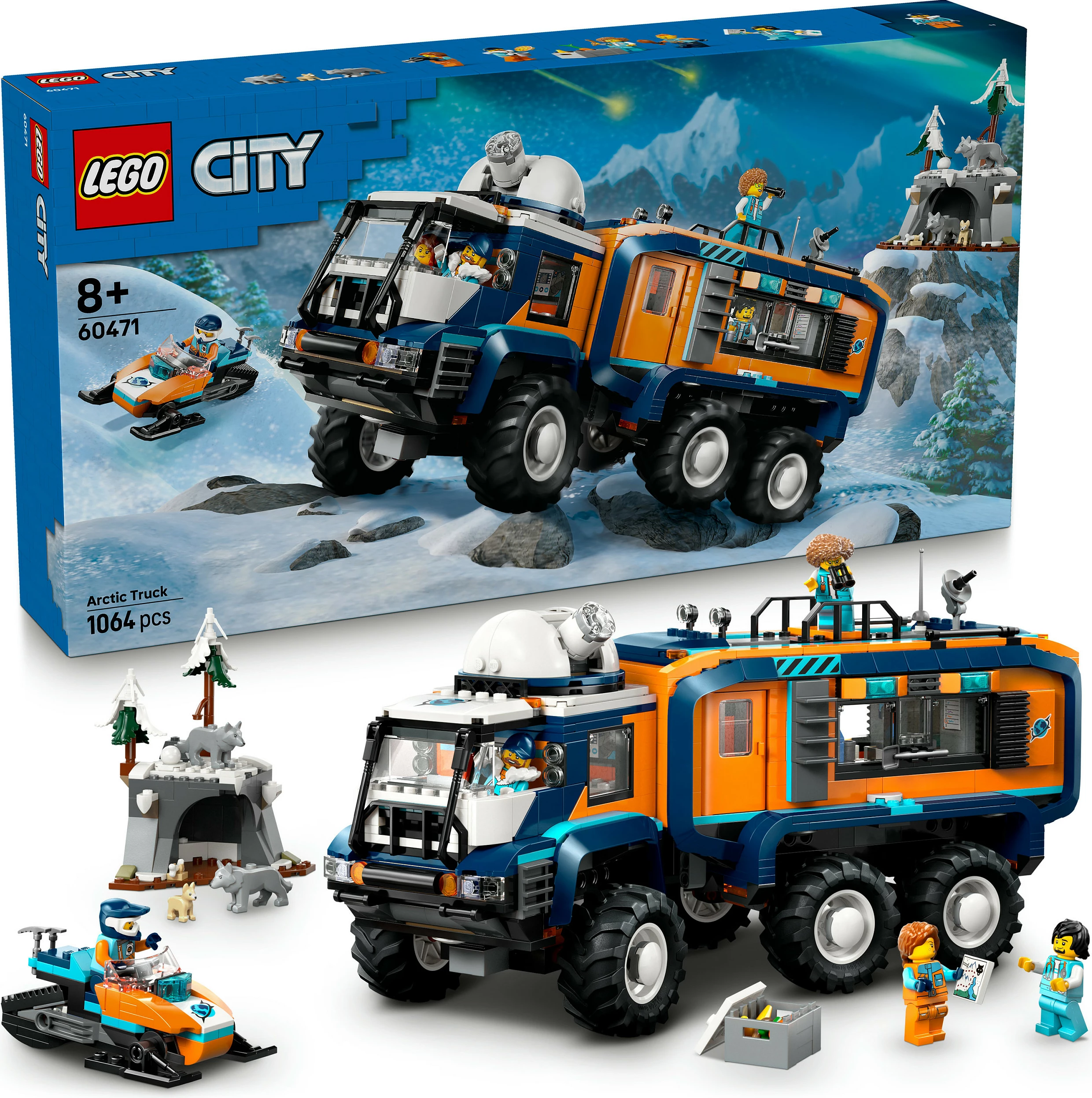 Set ndërtimi LEGO City 60471 Arctic Explorer Science Lab Truck, 1064 copë, multikolor