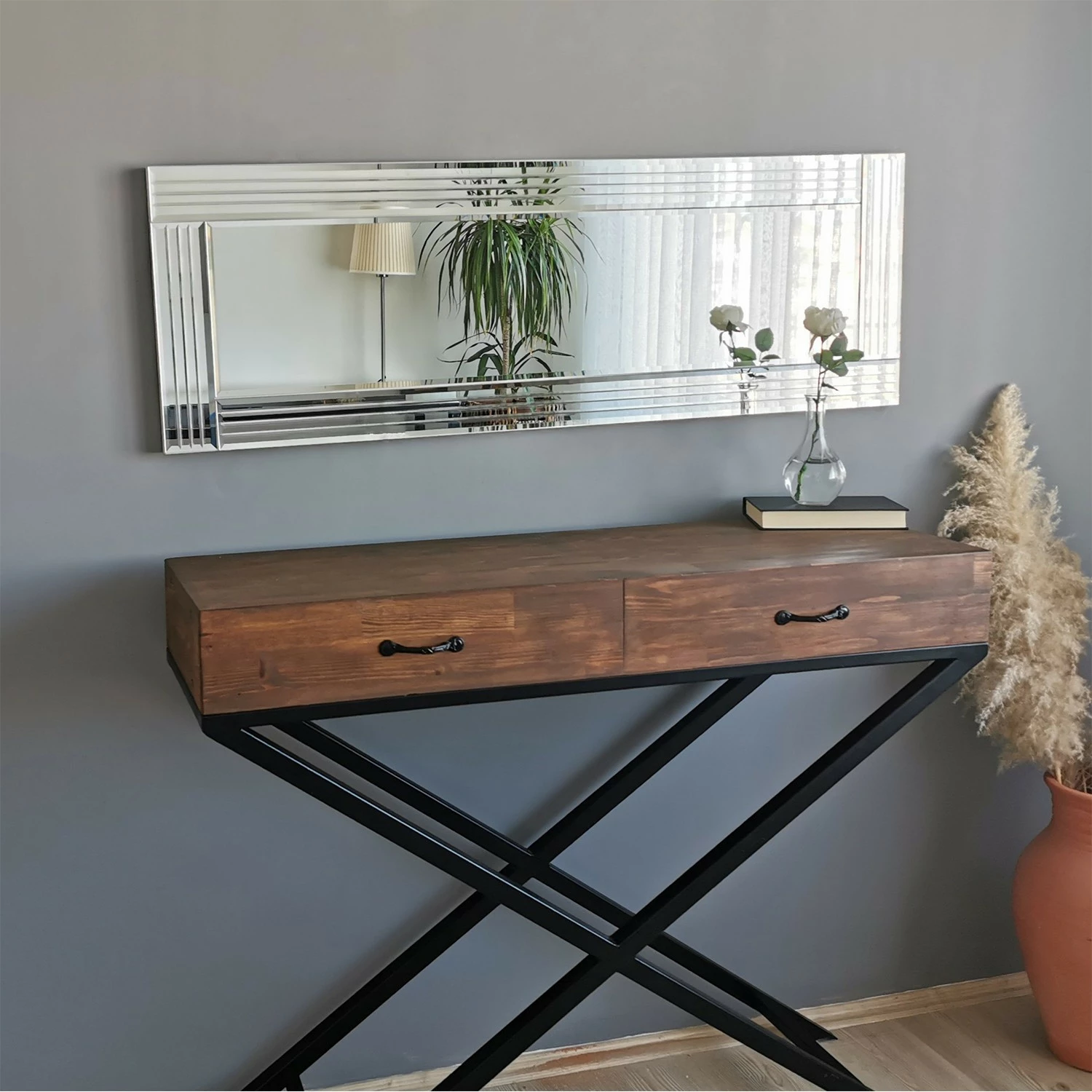 Pasqyrë moderne Hanah Home, A303Y, ngjyrë argjendi