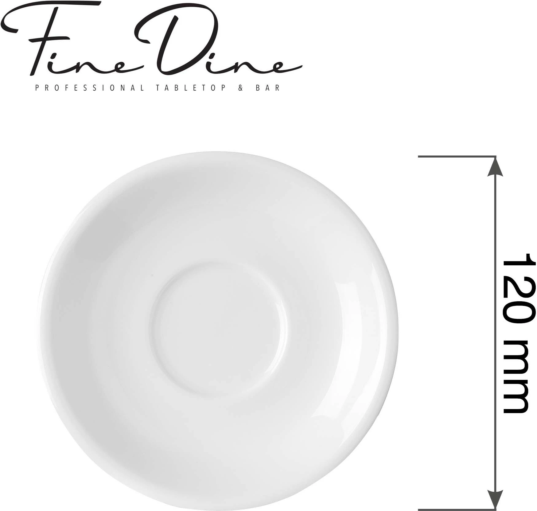 Pjatëz espresso Fine Dine Pure Bianco 120 mm, e bardhë, set 8 copë