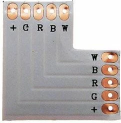 Konektor këndor LED Mojeledy LUX05536 për shirit LED RGBW 12mm, 12V/24V, max 3A
