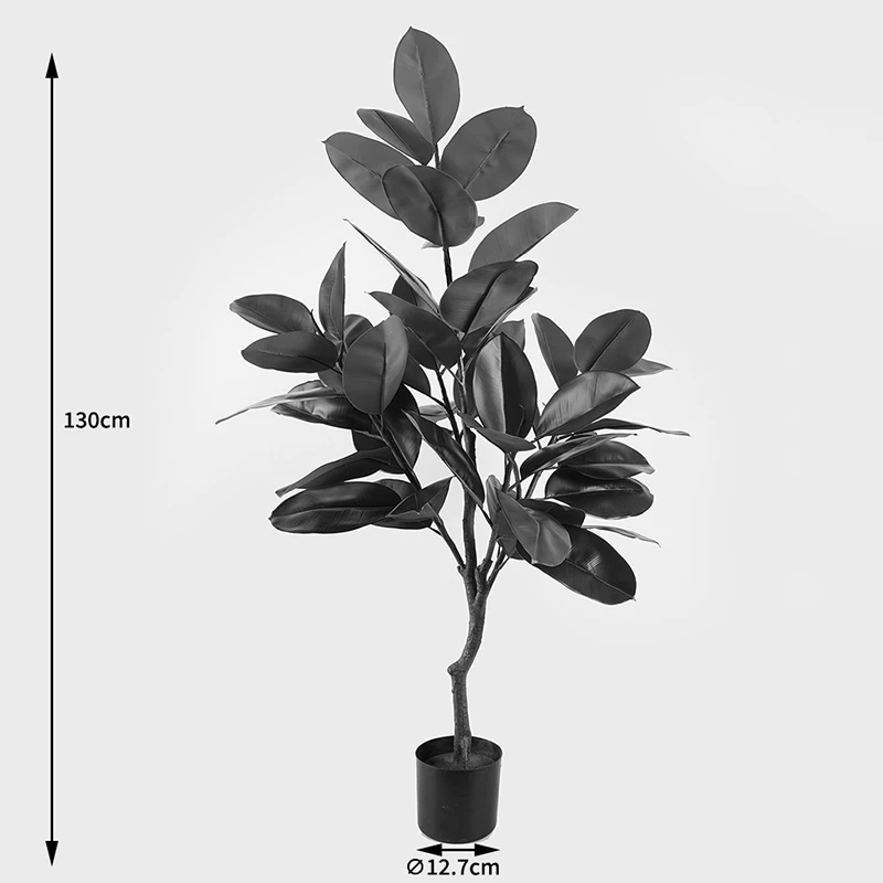 Bimë dekorative artificiale Ficus Lyrata, vazo e zezë, 70x130cm