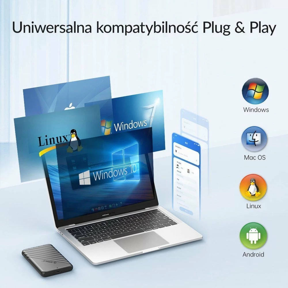 Kasë Orico 25PW1-C3-BK-EP për disk 2.5\" SATA III, USB-C 3.2 Gen 1, 6Gbps, e zezë