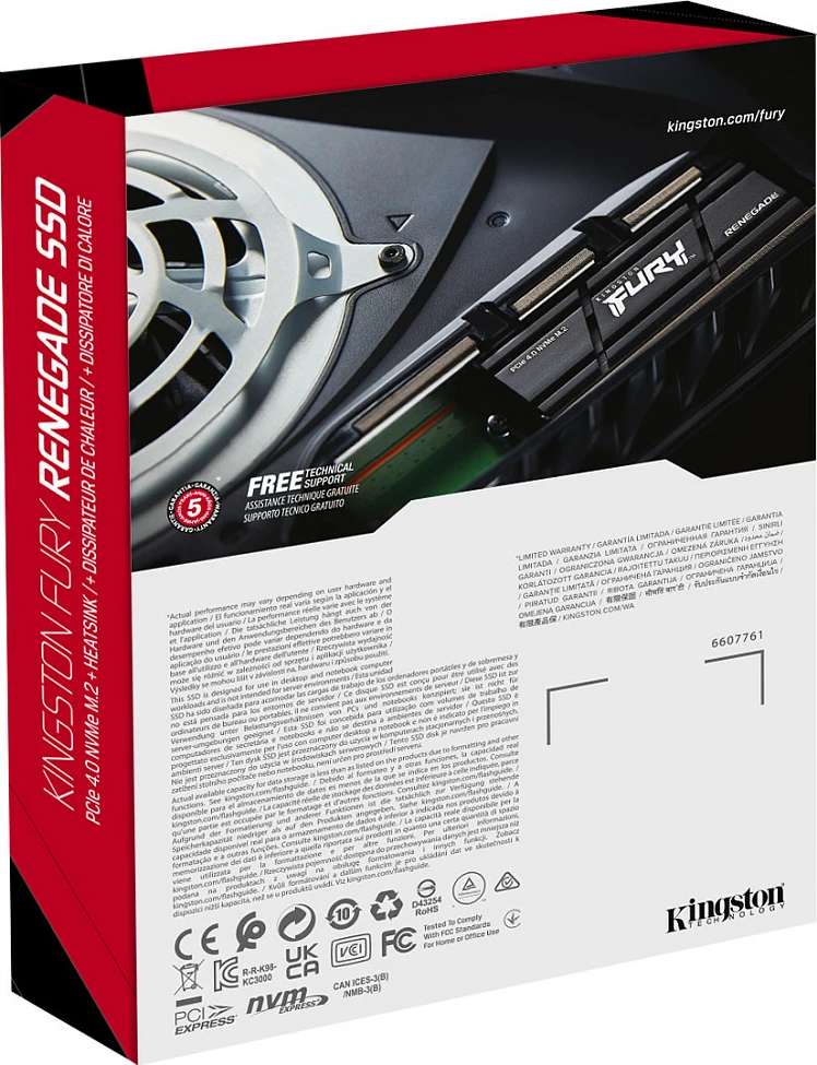 SSD M.2 Kingston FURY Renegade 4TB PCIe 4.0 NVMe me heatsink