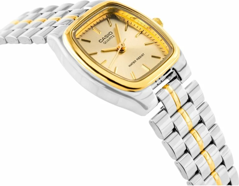 Orë dore për femra CASIO, argjend e ar