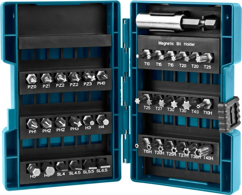 Set bitash Makita B-28606, 37 copë, magnetik, 1/4"