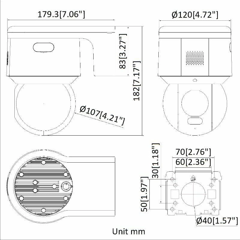 Kamerë sigurie IP PTZ Hikvision DS-2DE3A400BW-DE/W(F1)(T5)/PL 4MP, Wi‑Fi, PoE, IP66, lente 4mm, bardhë/zi