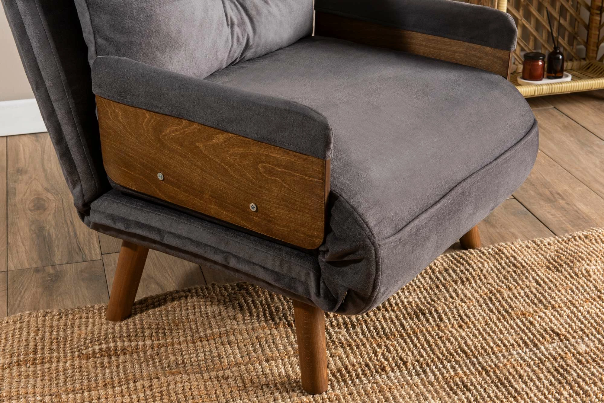 Krevat-karrige një vendës, Atelier del Sofa, Cosmo Single, ngjyrë gri