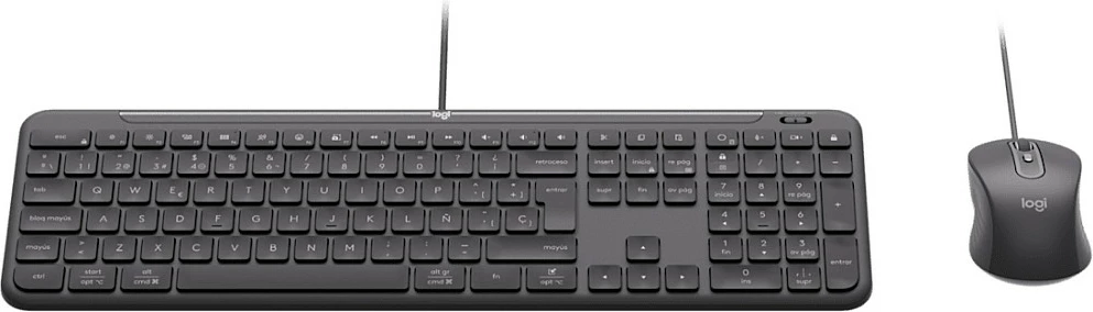 Set tastierë dhe Maus Logitech MK620, USB me kabllo, full-size, Swiss layout, 4000 DPI, gri e errët