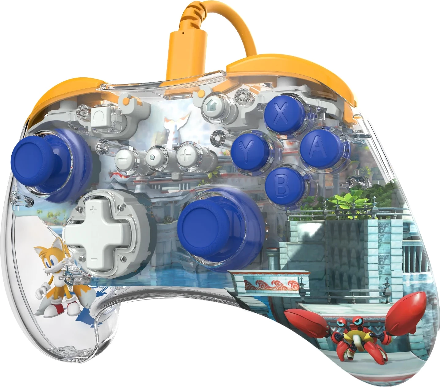 Kontroller me kabllo PDP REALMZ Tails Seaside Hill Zone për Nintendo Switch, transparent