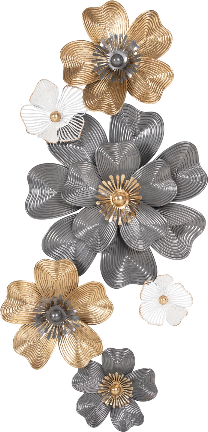 Dekor muri FH4214 metalik, ngjyrë bardhë-gri-ari, 51x7,5x120 cm