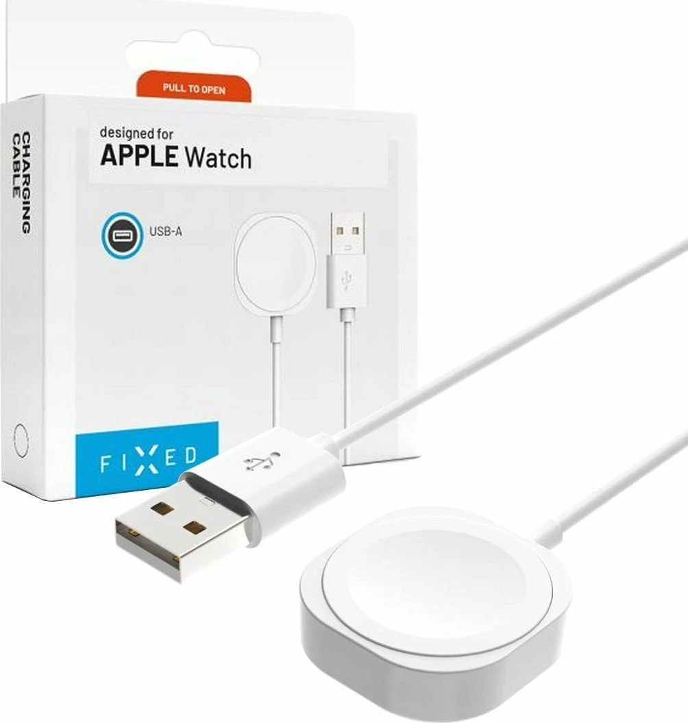 Kablë karikimi Fixed FIXDW-AW për Apple Watch, USB-A, Qi induksion, 1 m, 2.5 W, e bardhë